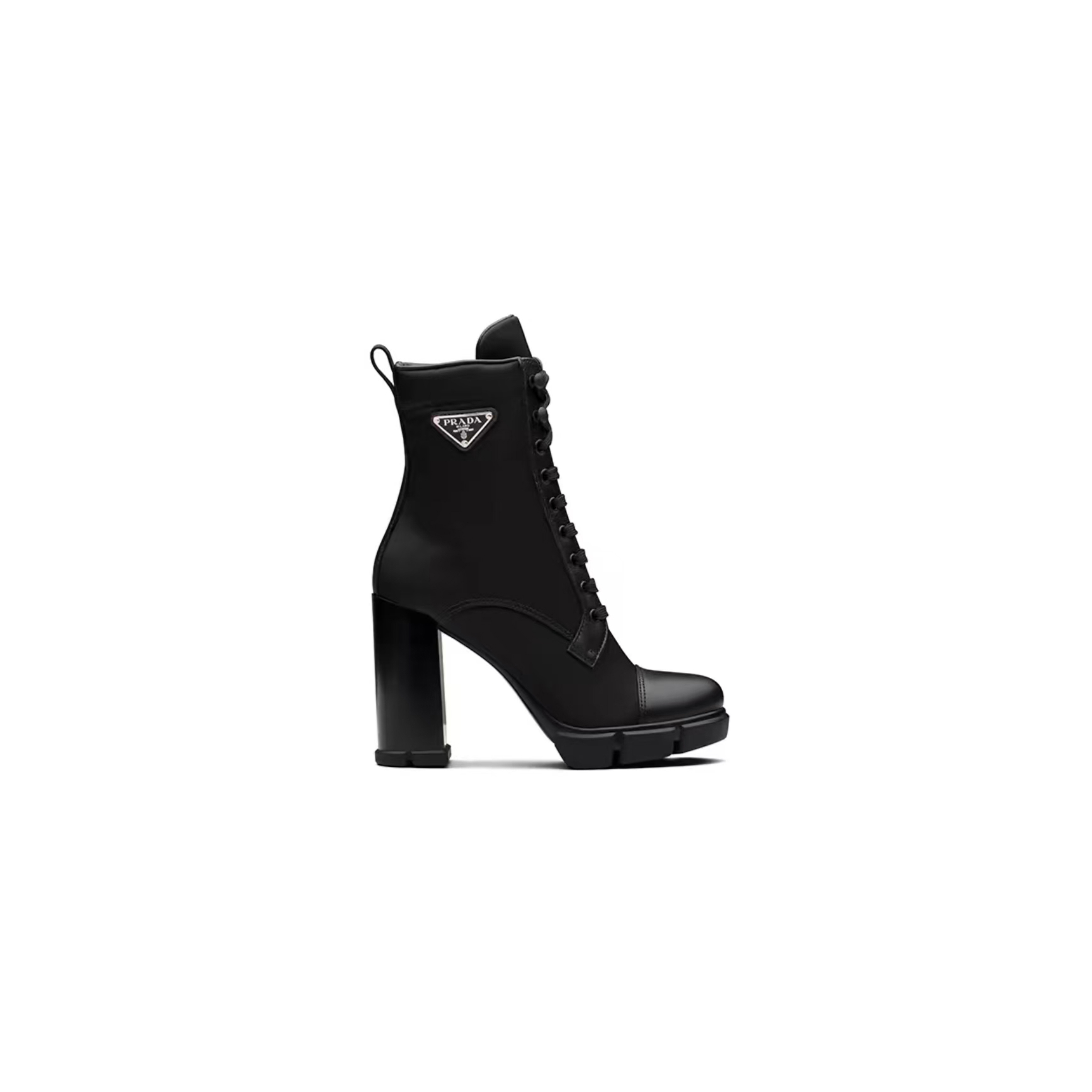 PRADA NYLON AND NUBUCK LEATHER BOOTIES 1T427M